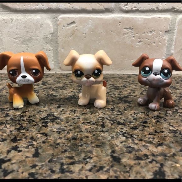 Hasbro Other - Lot Littlest Petshop Dogs Pug Boxers LPS